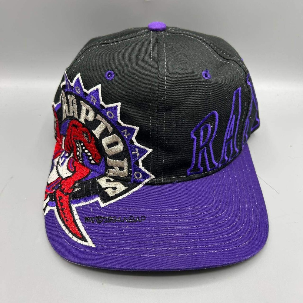 Vintage Toronto Raptors NBA Hat Men Black Purple Starter Snap Back Cap